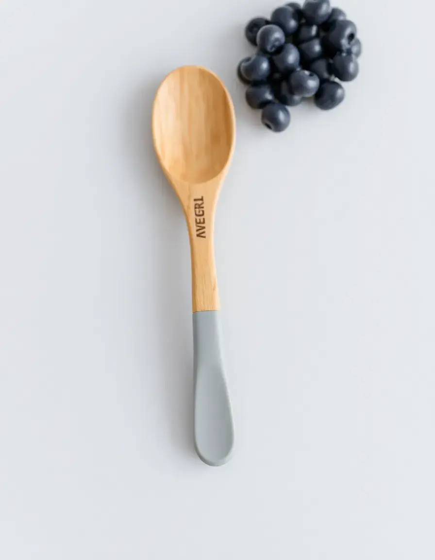 Cuillère hybride bois et silicone gris accessoires cuisine