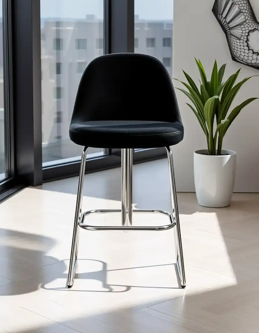 Tabouret de bar moderne chrome pour ilot central