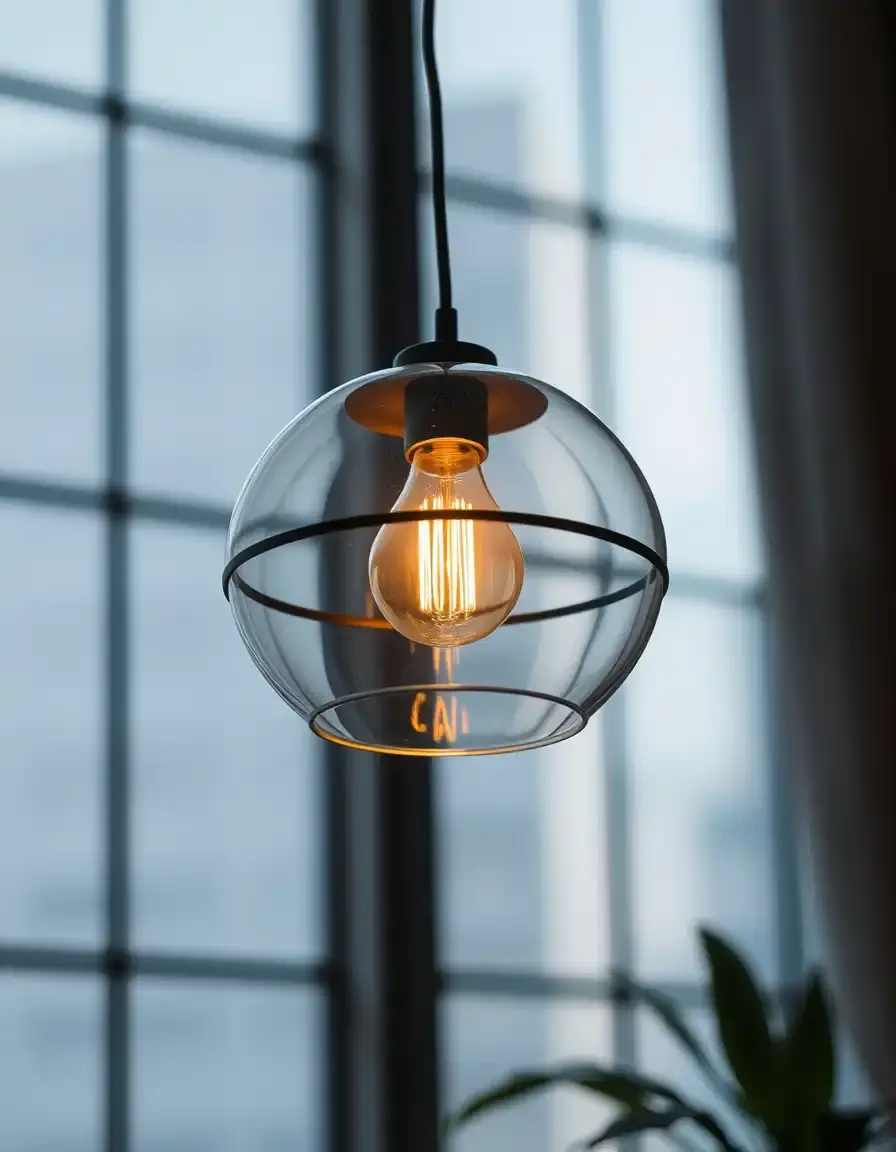 Luminaire suspension moderne en verre pour cuisine ilot central moderne