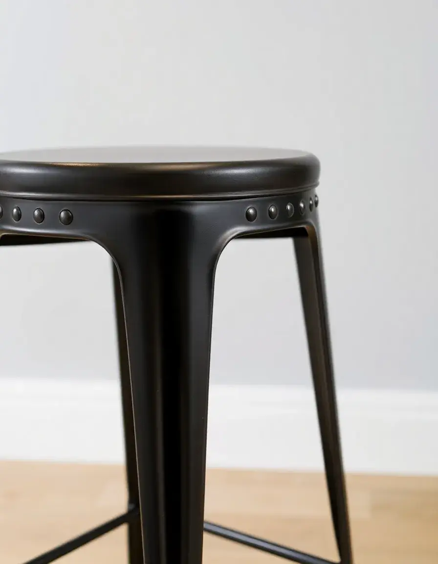 Tabouret en métal riveté style industriel