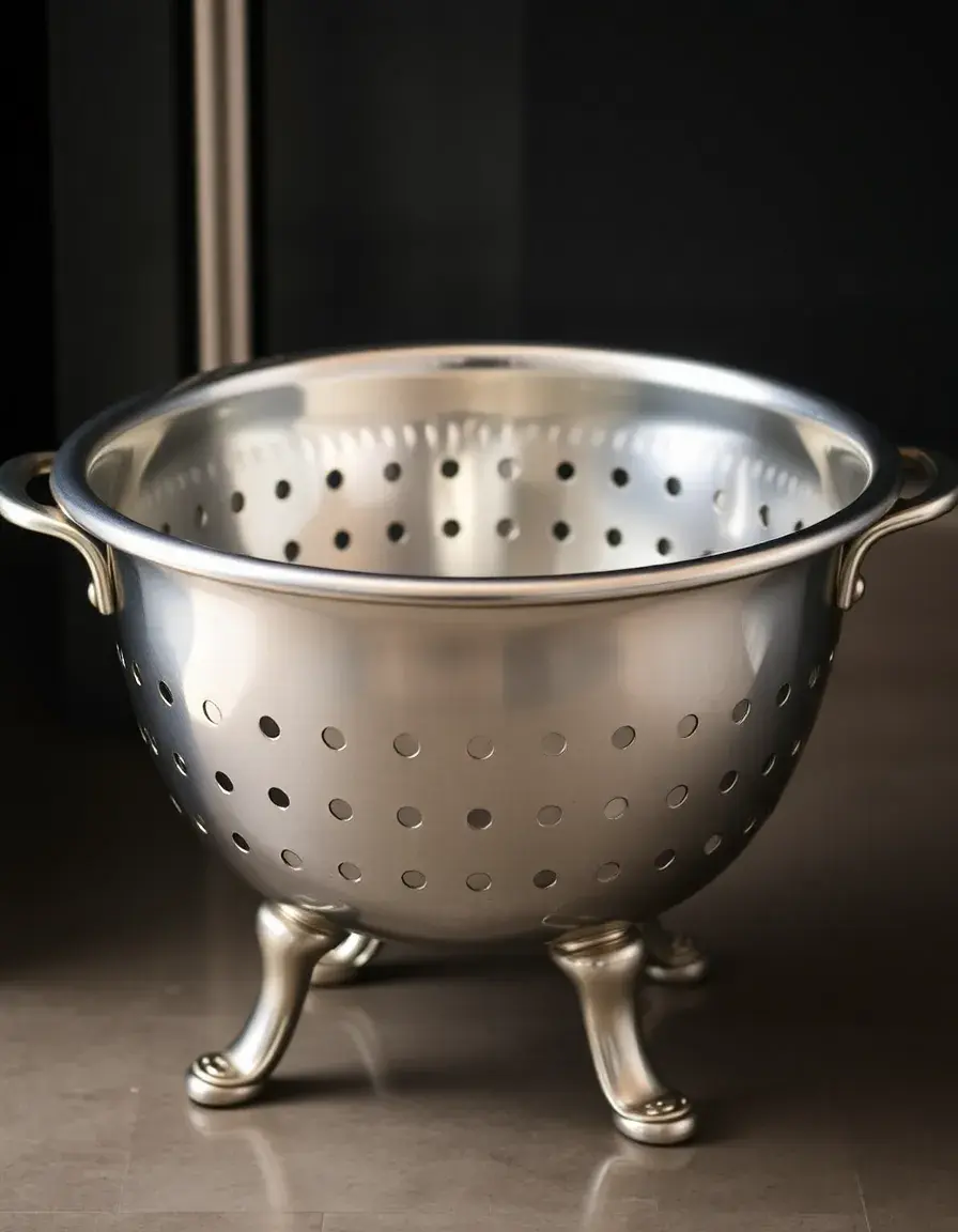 Passoire en inox avec pieds