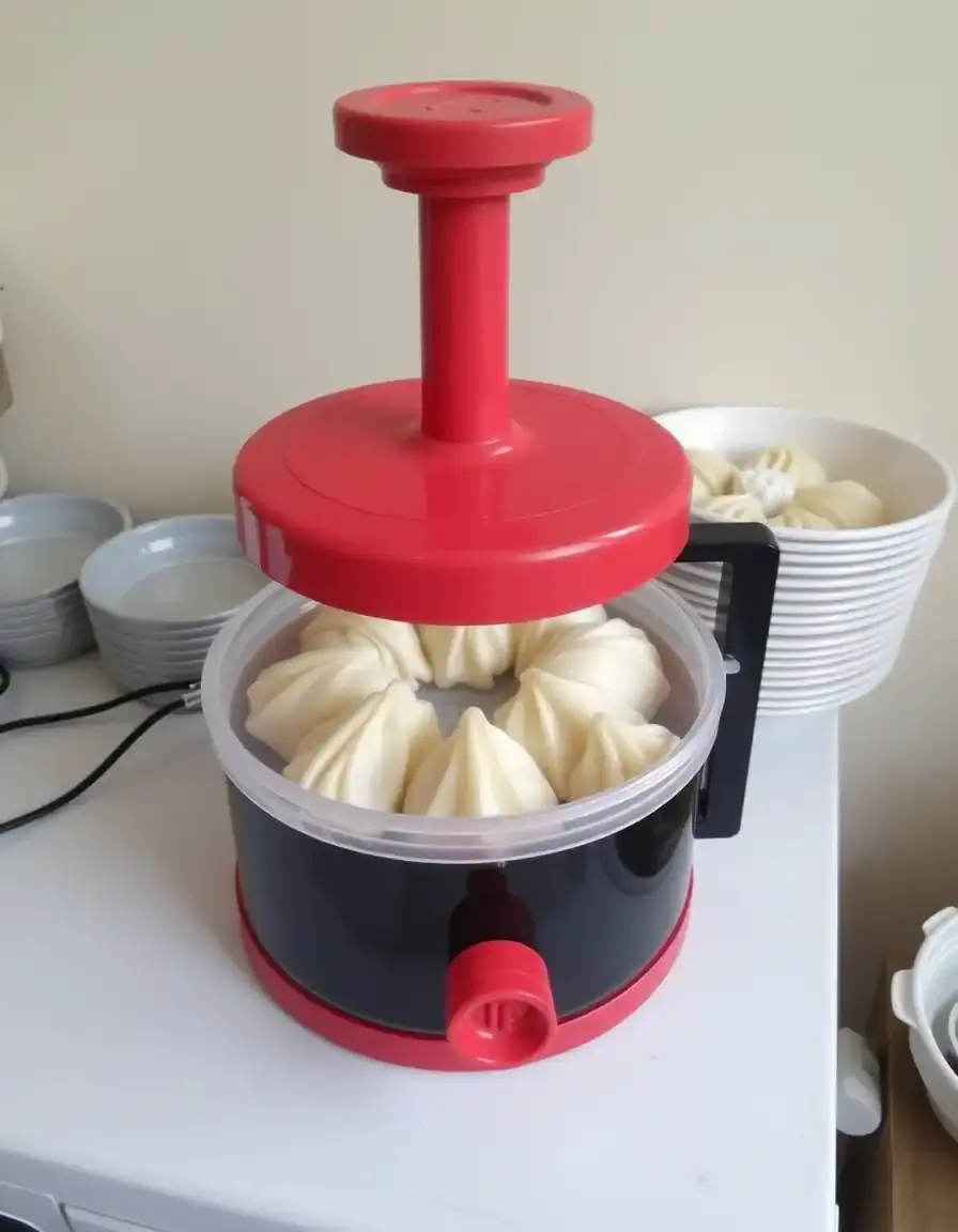 Moule à raviolis chinois et gyozas en plastique bleu