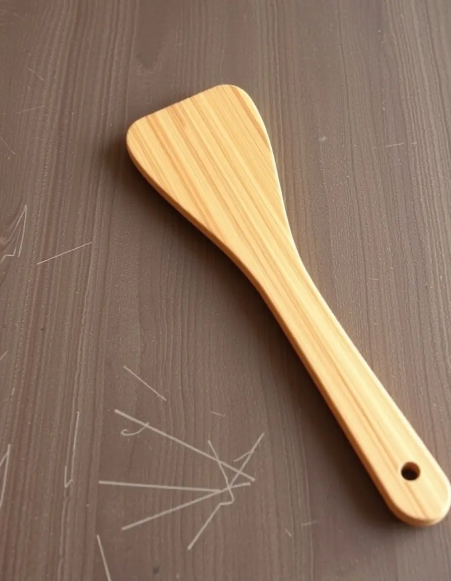 Spatule large en bambou pour cuisine au wok
