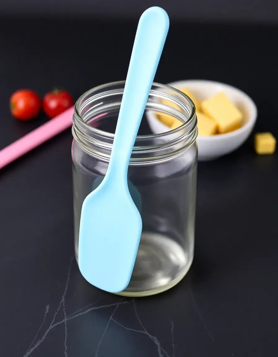 Spatule longue pour bocaux en silicone