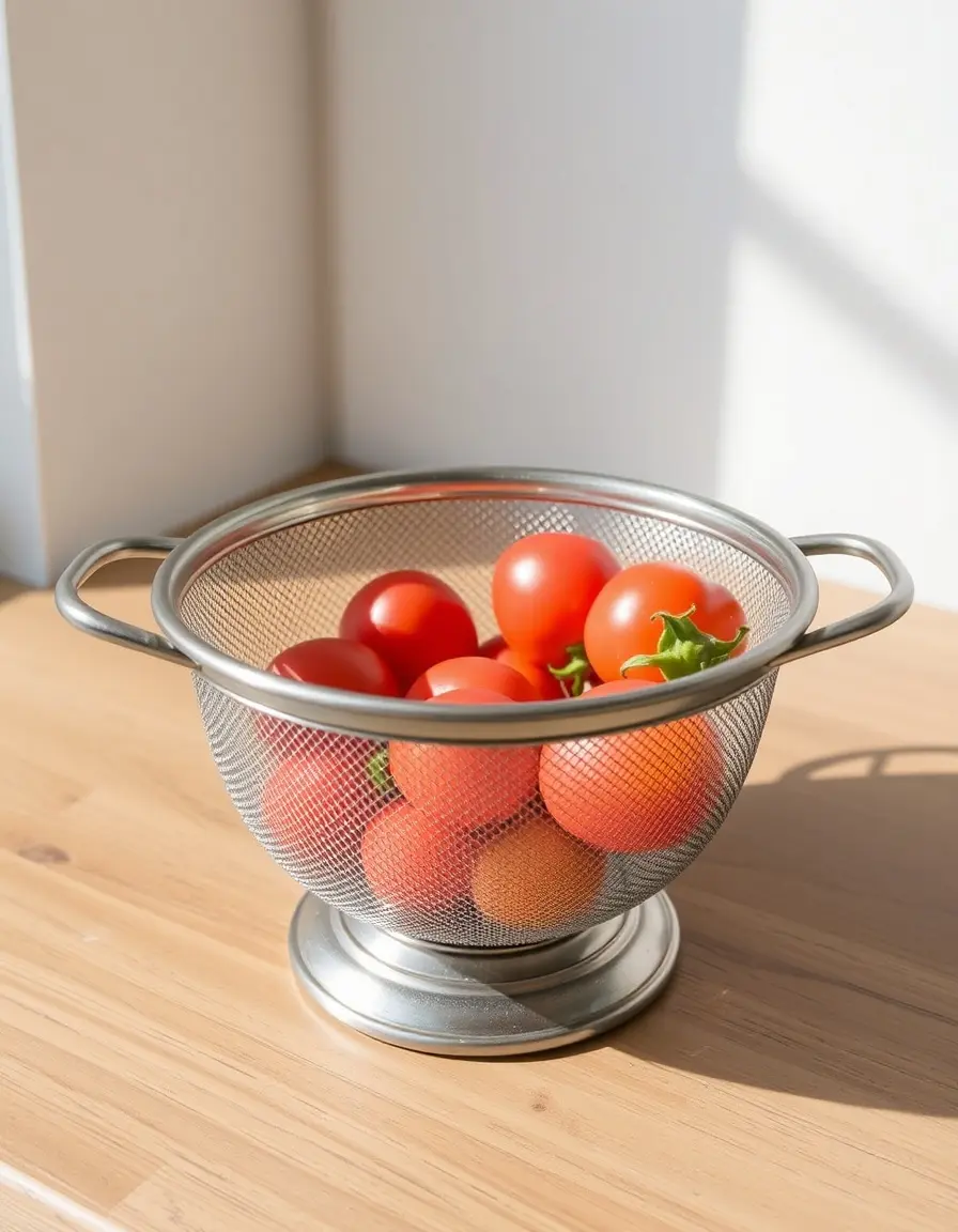 Fine mesh colander pour rincer les coques