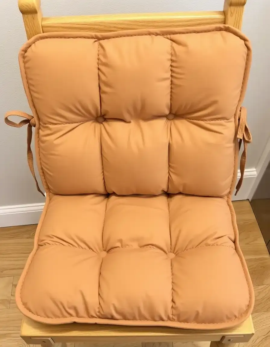 Coussin de chaise matelassé carré avec attaches pour chaise de cuisine
