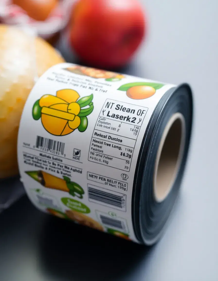 Rouleau d'étiquettes alimentaires autocollantes