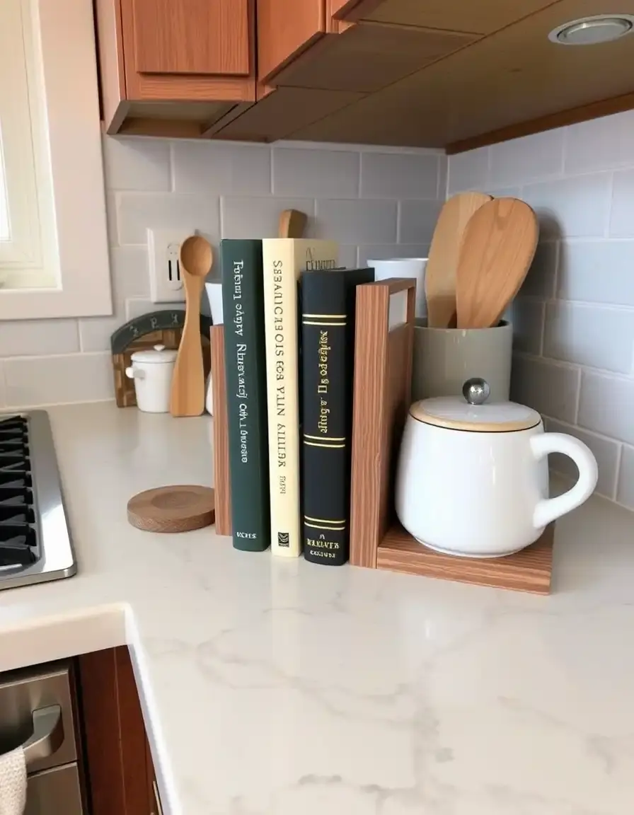 Serre-livres thématiques cuisine pour ranger livres de recettes