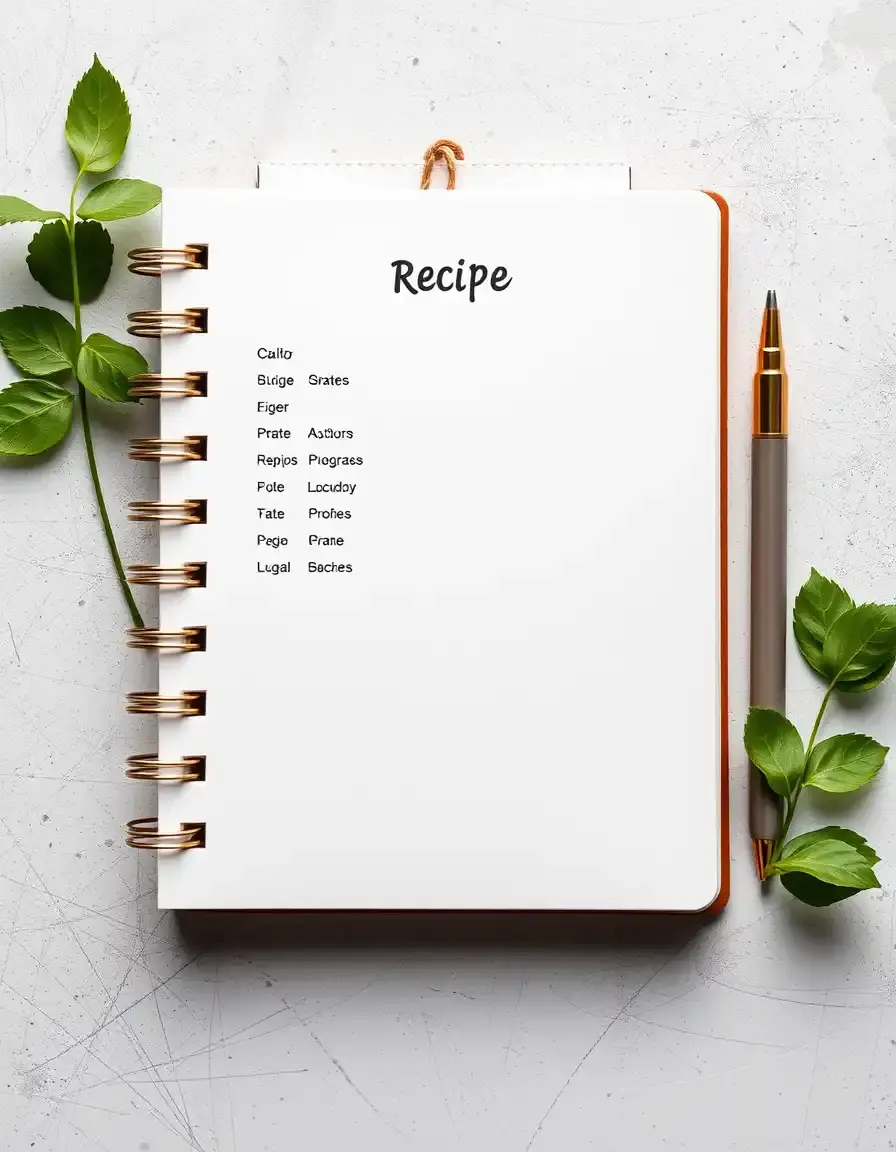 Carnet de recettes vierge à remplir couverture rigide élégante