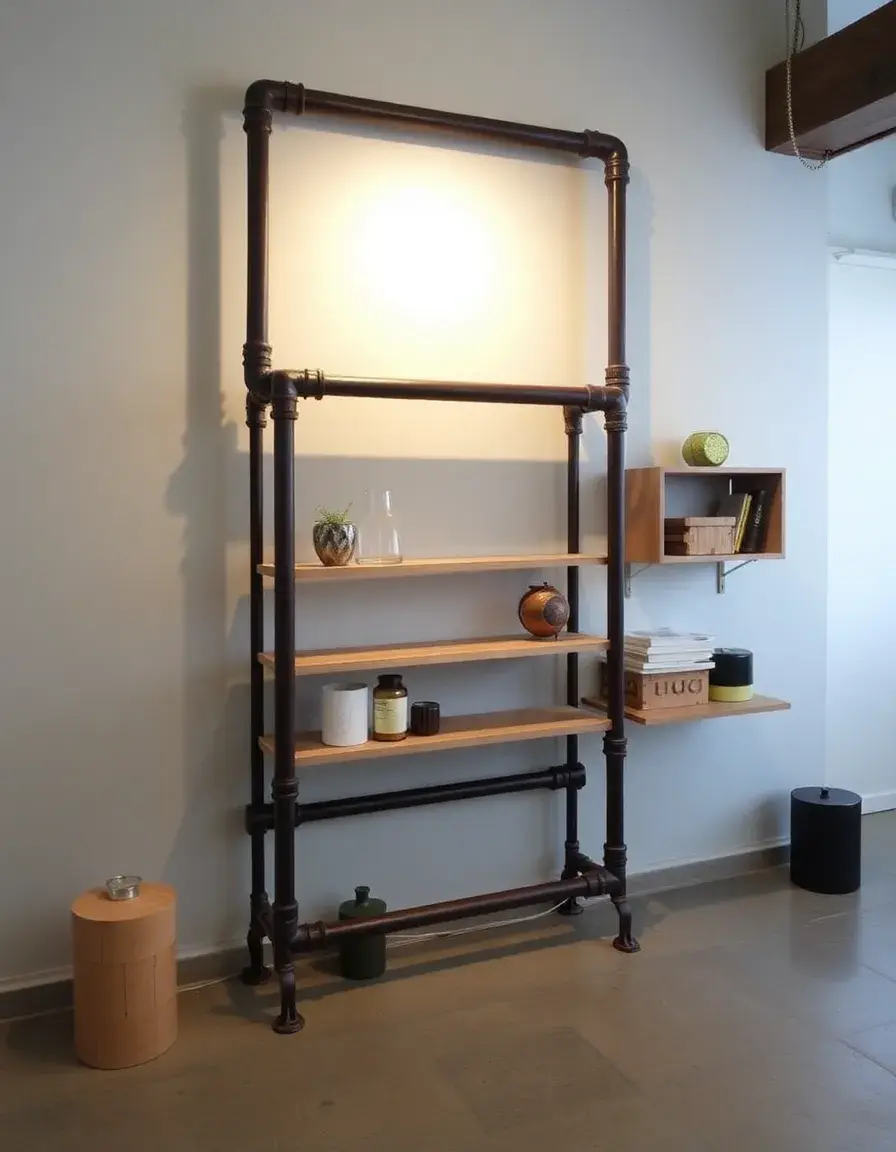 Etagere de cuisine style industriel tuyaux métal
