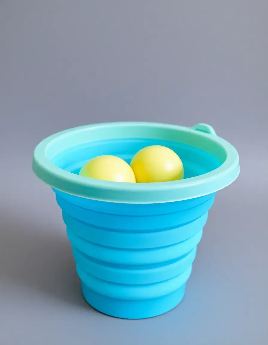Seau pliable en silicone pour gain de place sous l'évier