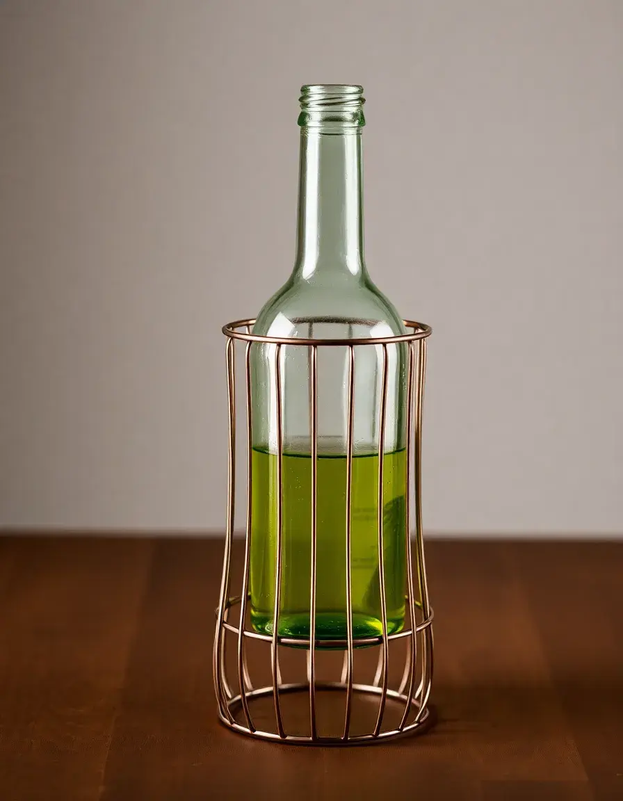 Support à bouteilles vertical en fil métallique pour cuisine
