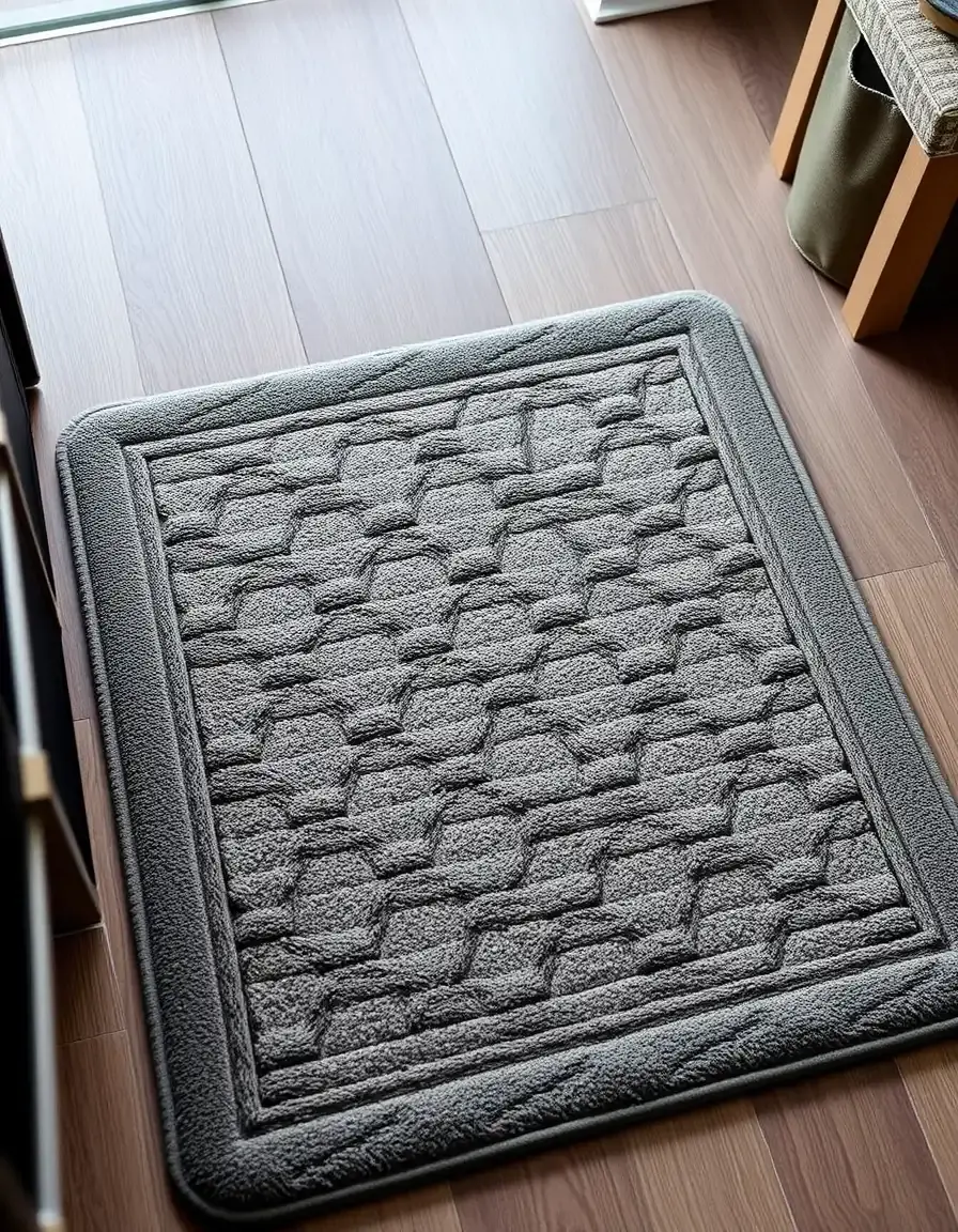 Tapis de sol gris cuisine confortable