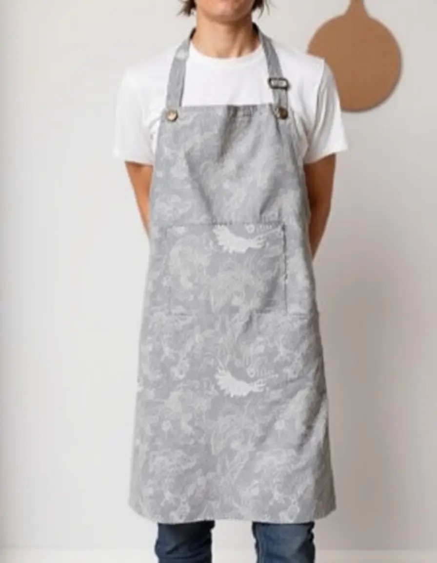 Tablier en jean gris pour cuisinier passionné