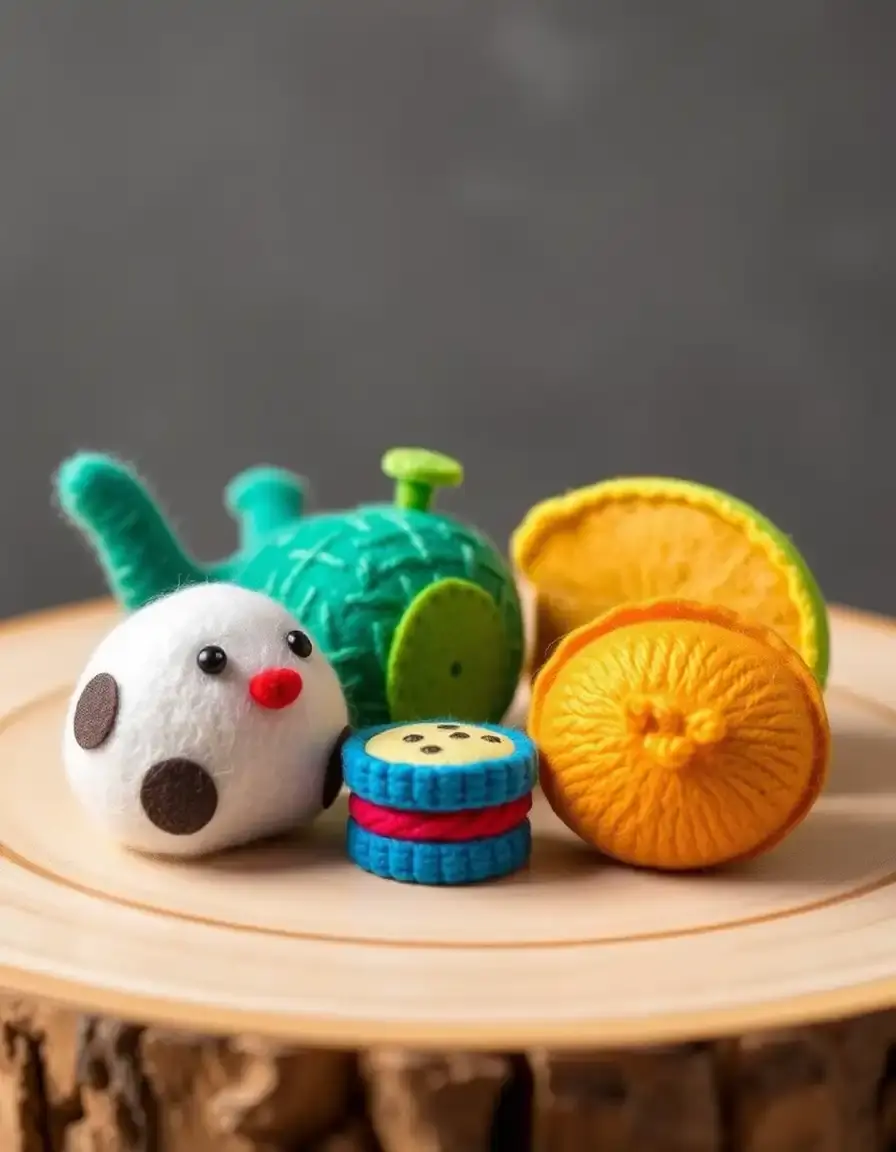Aliments en feutrine pour jeu de cuisine