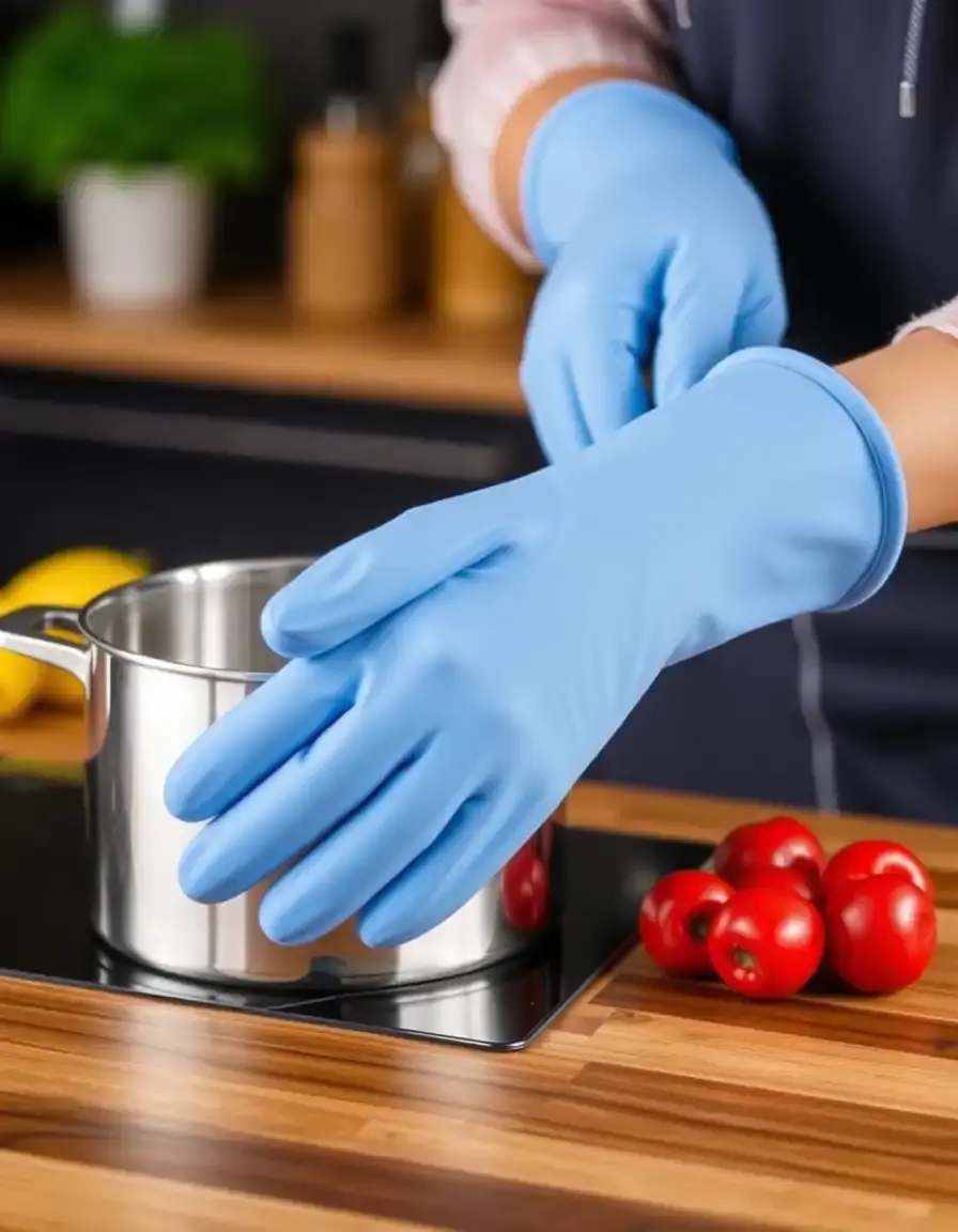 Gant de cuisine long en silicone pour protection maximale