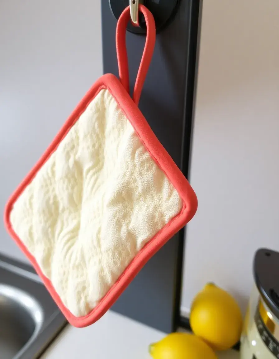 Manique de cuisine avec boucle de suspension pour rangement