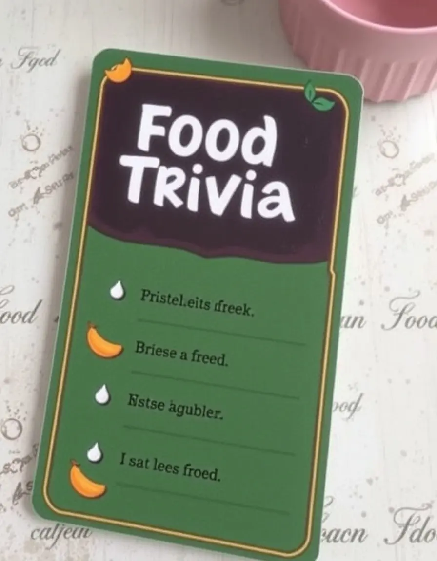 Jeu de cartes quiz culinaire Card Game Food
