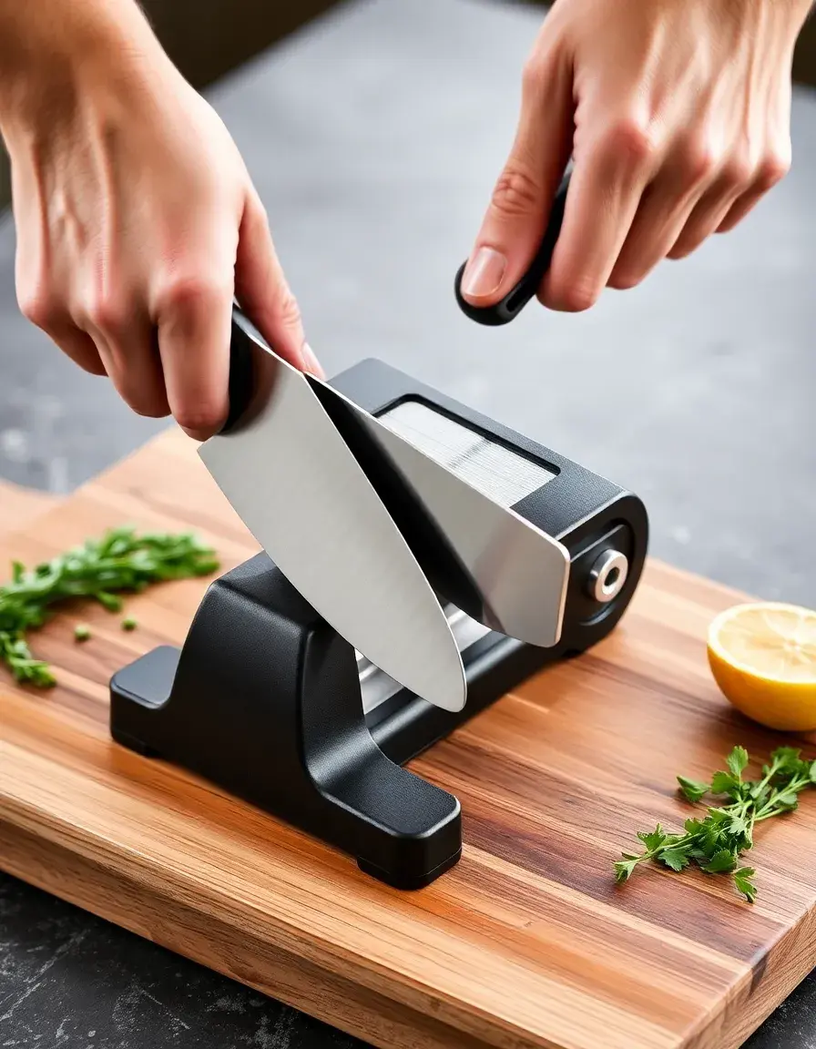 Aiguiseur de couteau professionnel manuel à deux étapes commis de cuisine