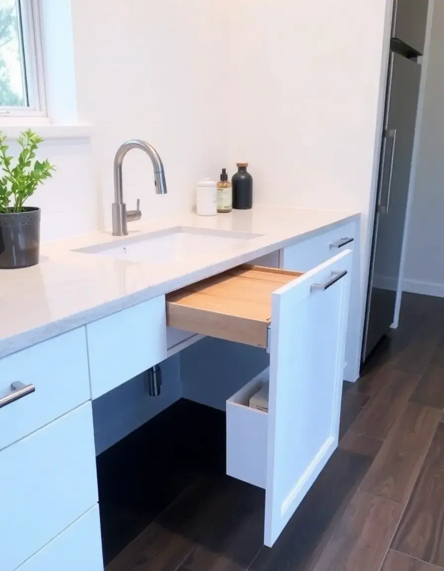 Plateau coulissant pour rangement sous évier de cuisine