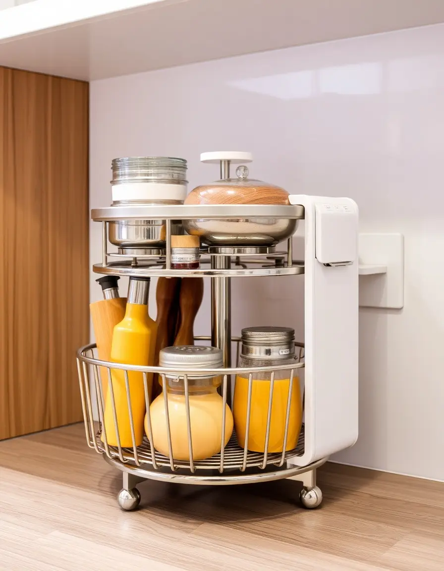 Organisateur rotatif type Lazy Susan pour cuisine
