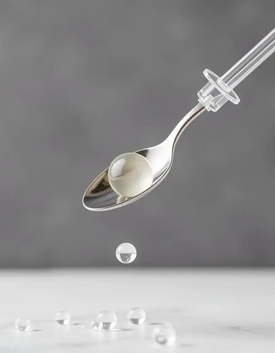 Kit de sphérification avec cuillère percée et seringue