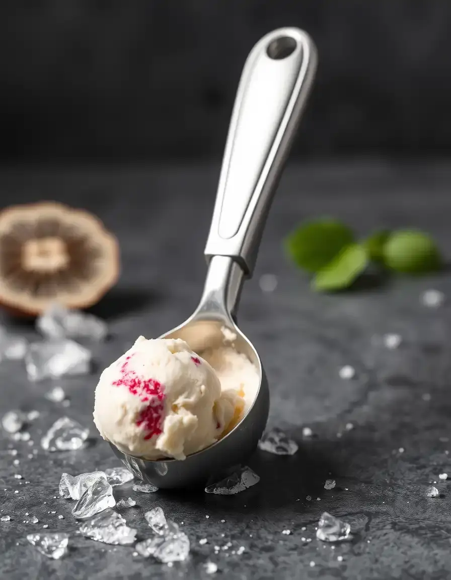 Cuillère à glace en acier inoxydable avec mécanisme de déclenchement pour cuisine d'été