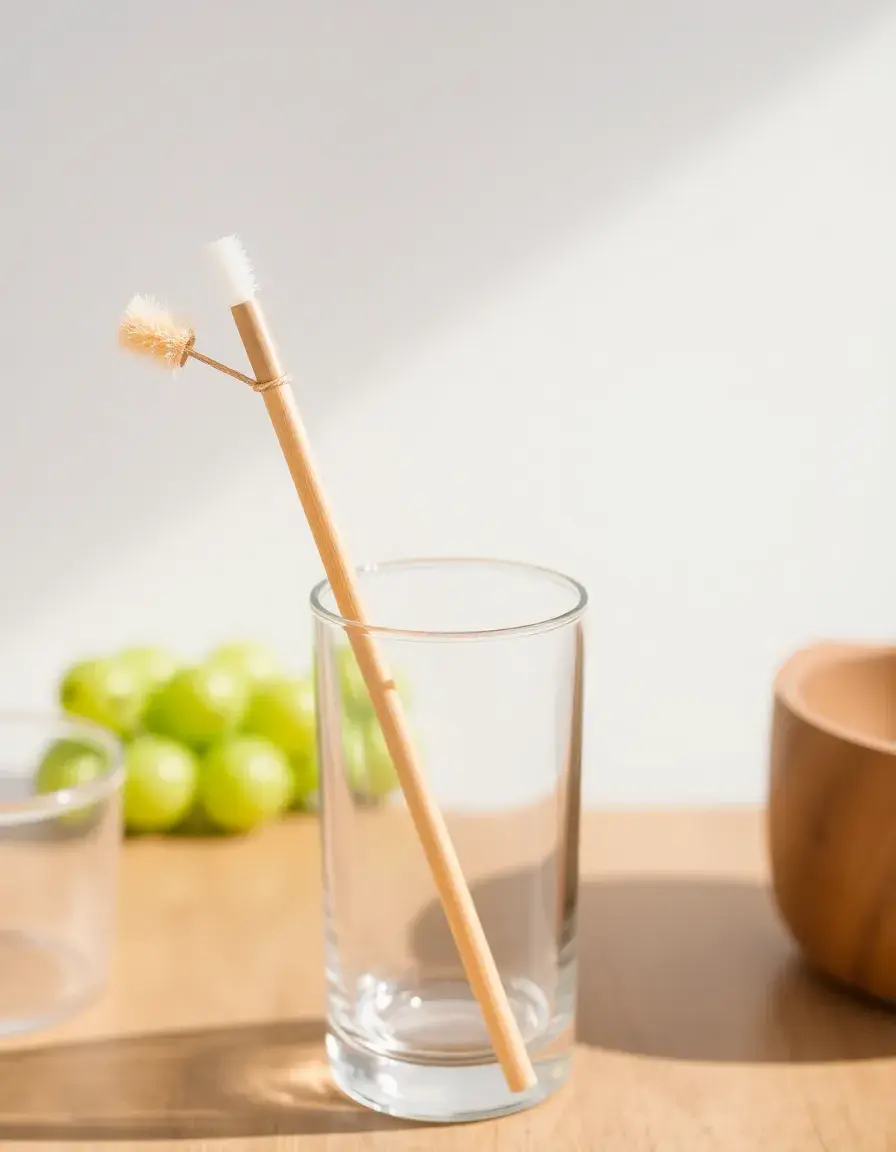 Set de pailles en verre réutilisables avec goupillon de nettoyage
