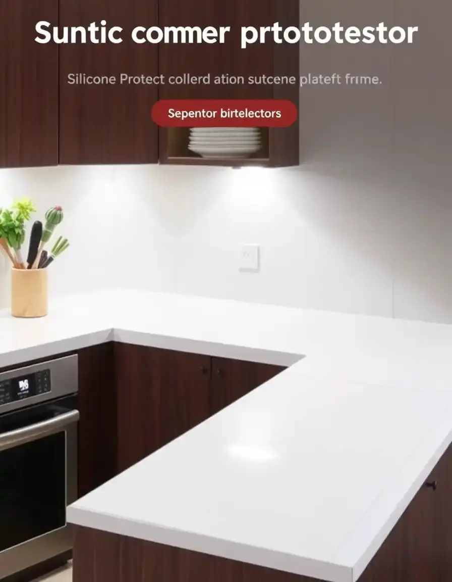 Protecteur de plan de travail en silicone transparent pour îlot de cuisine