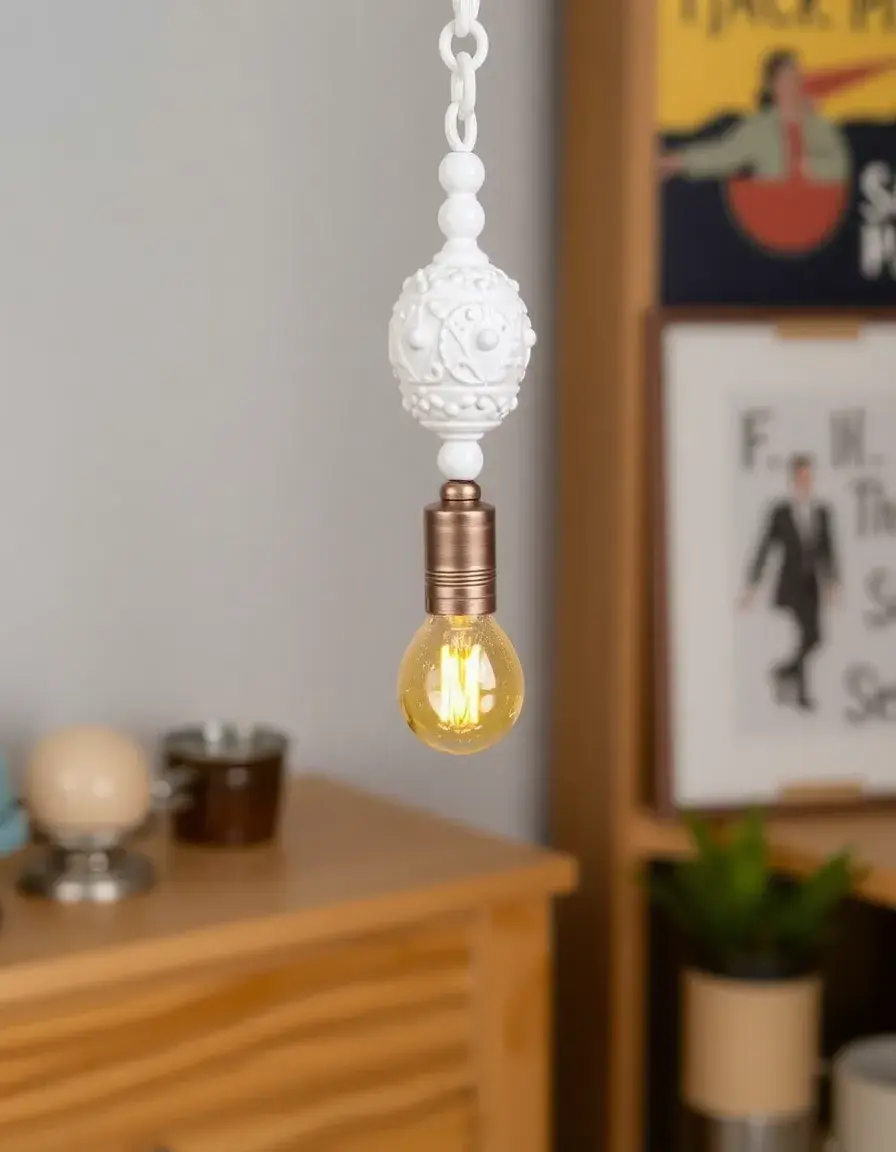 Interrupteur à chaînette décoratif pour luminaire