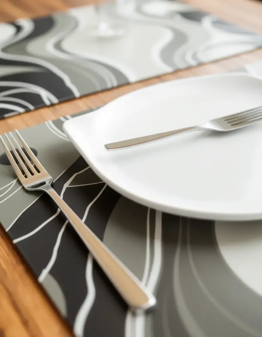 Set de sets de table en vinyle imperméable pour table haute