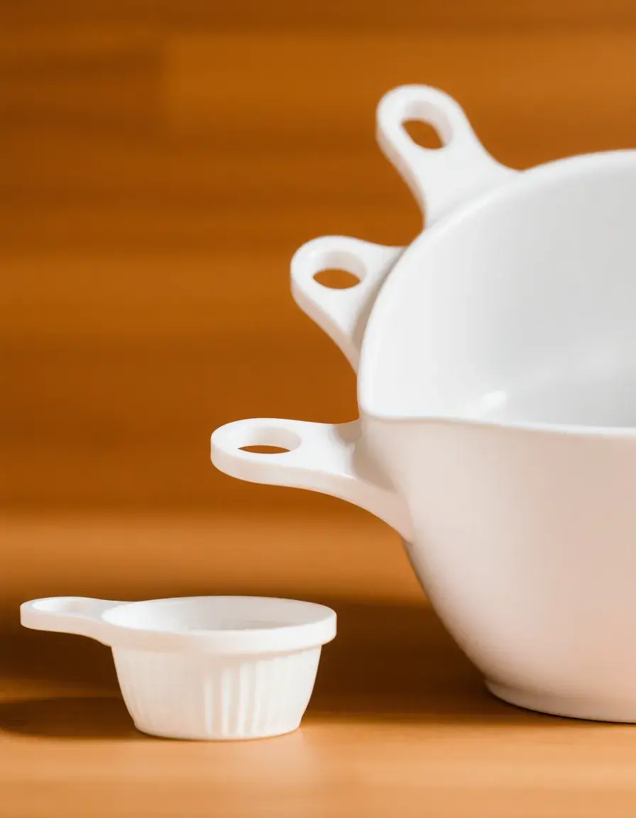 Ensemble de tasses à mesurer blanches pour pâtisserie