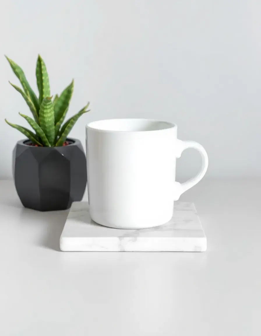 Dessous de verre en marbre blanc pour décoration de cuisine