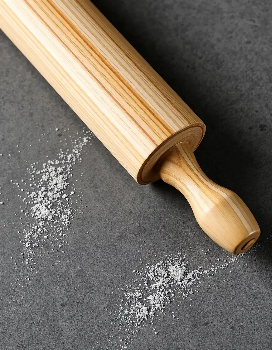 Rouleau à pâtisserie en bois de hêtre aux extrémités effilées pour cuisine bois