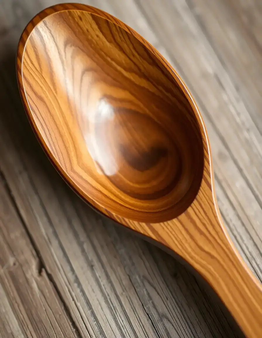 Repose-cuillère en bois sculpté pour plan de travail