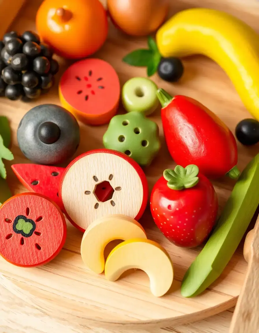 Set de nourriture en bois à découper pour cuisine enfant