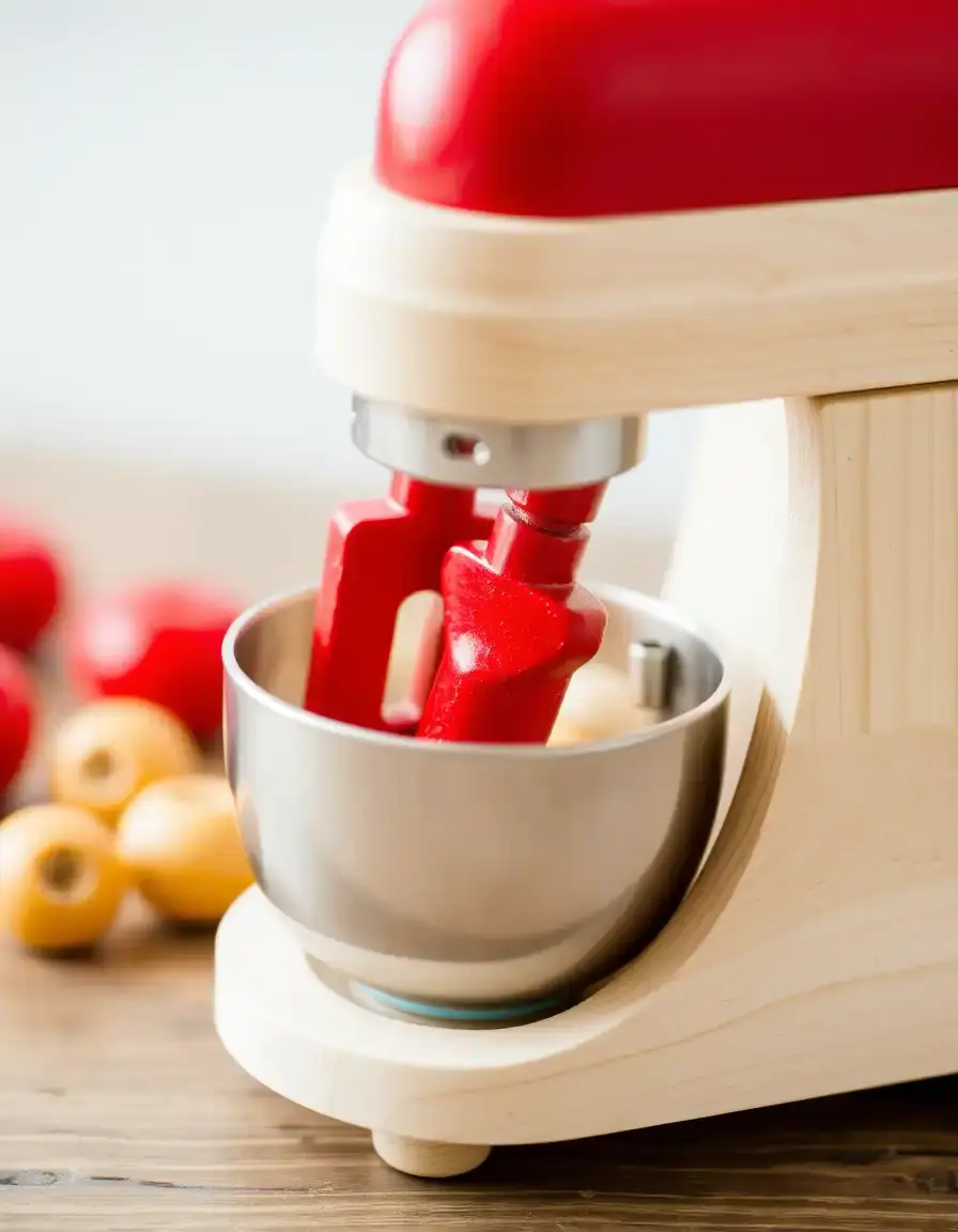 Mixeur jouet en bois avec bol pour petit pâtissier