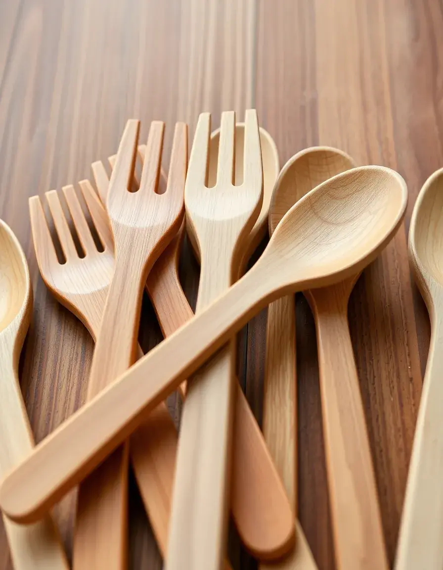 Ustensiles de service jouets en bois fourchettes et cuillères