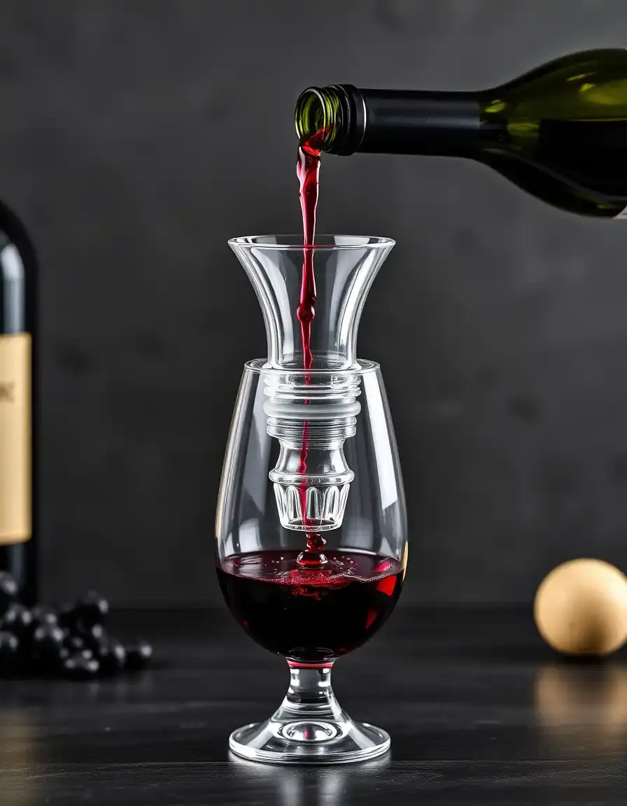 Aérateur de vin en acrylique anti-goutte cuisine et vins de france