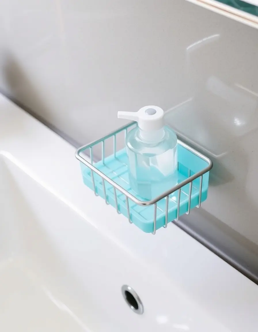 Porte-savon à ventouse pour évier à cuve unique
