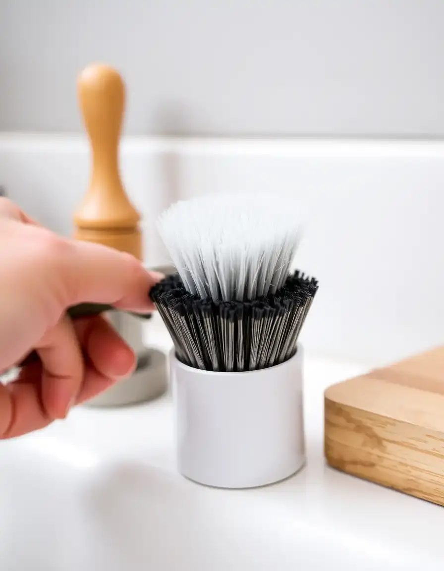 Porte-brosse magnétique pour évier inox