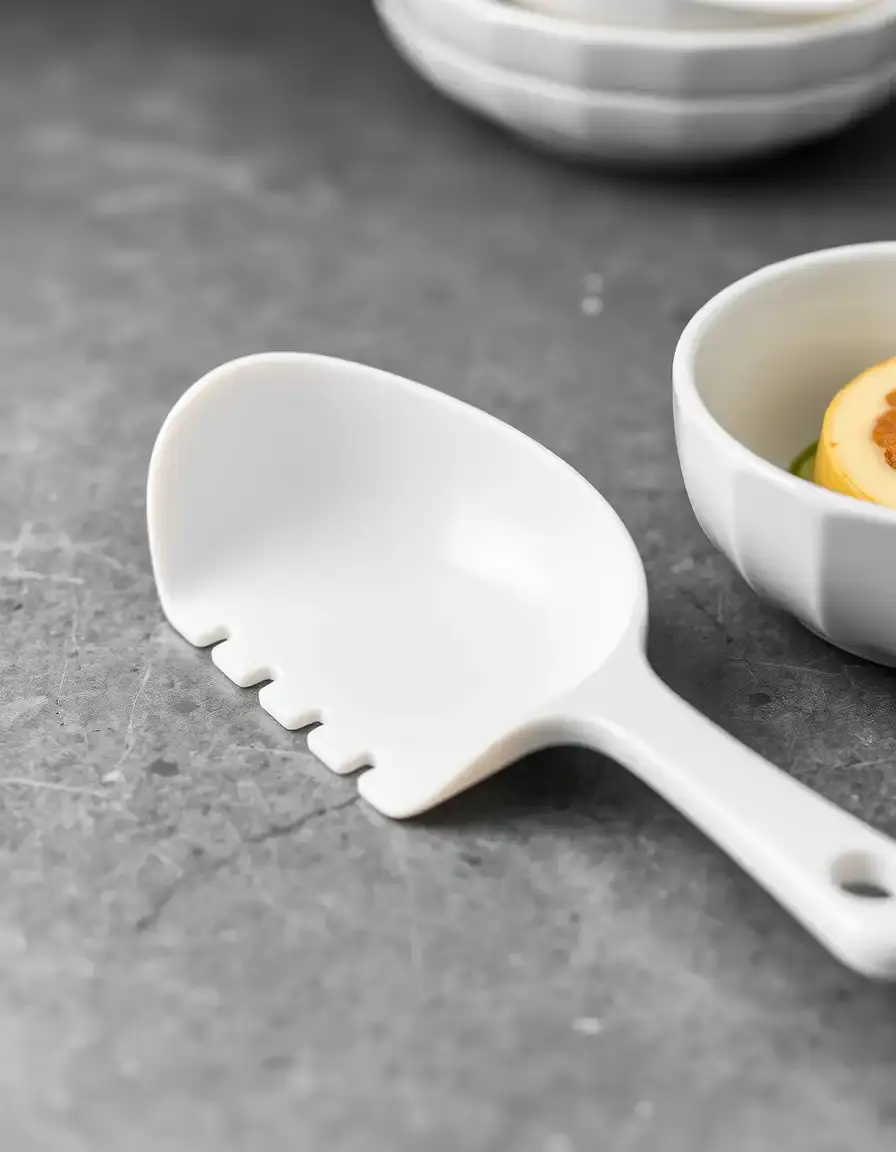 Racloir de bol en plastique blanc courbé maryse cuisine