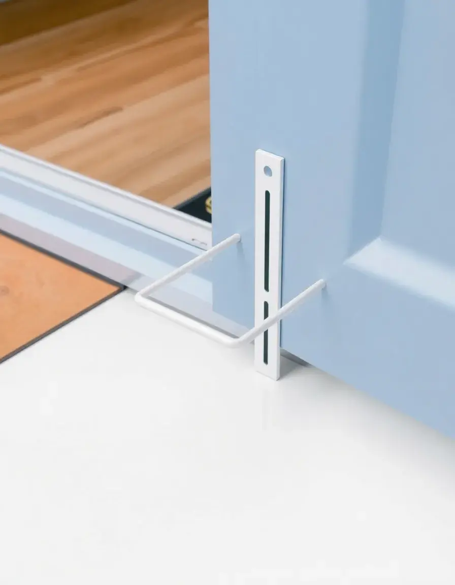 Support de rangement fixé sur la porte du meuble bas