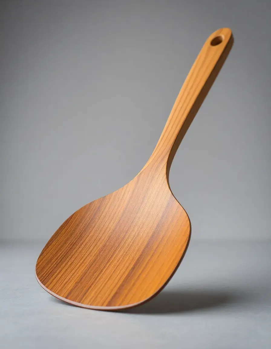 Spatule à wok en bois incurvée pour chinois cuisine