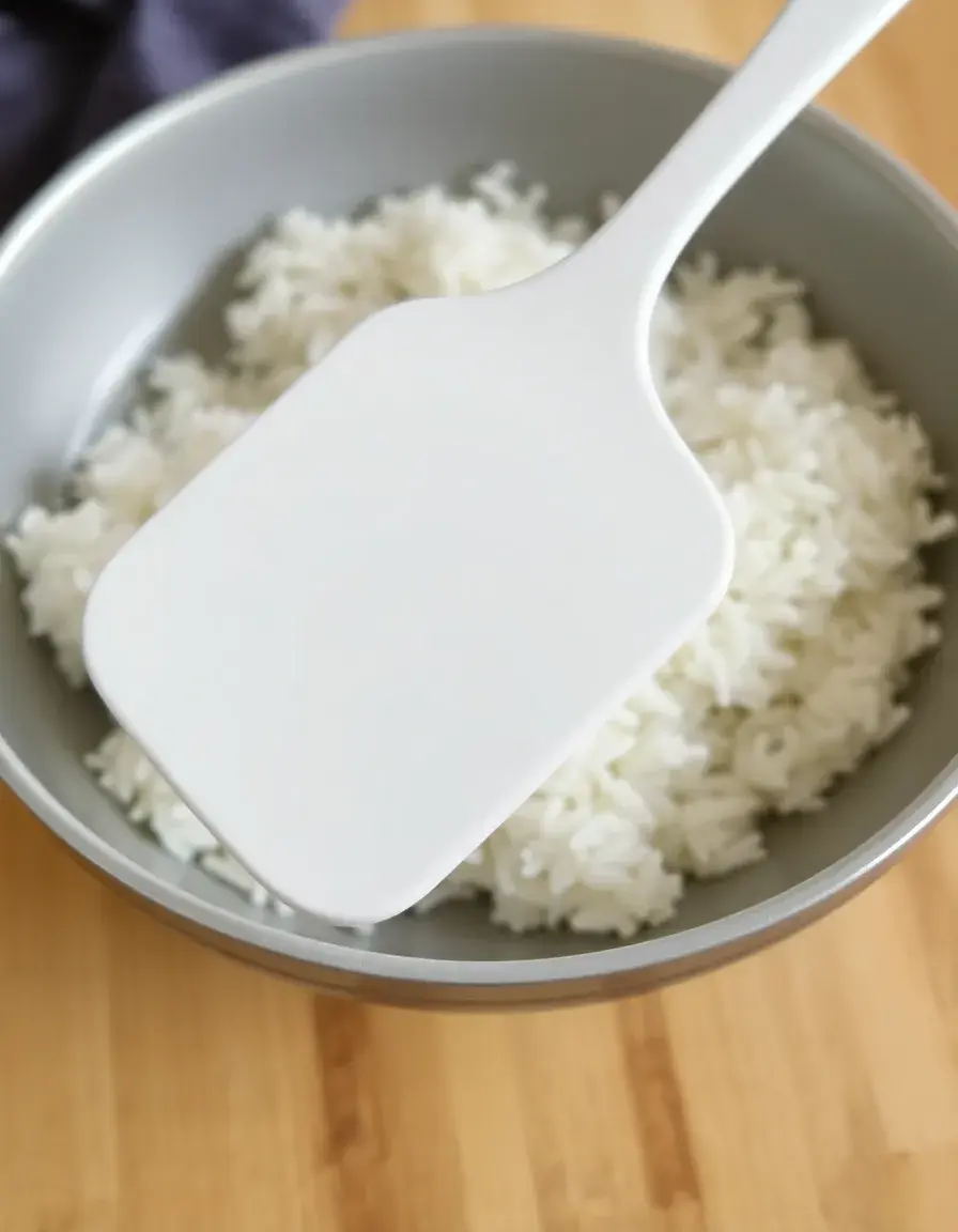 Spatule à riz antiadhésive blanche
