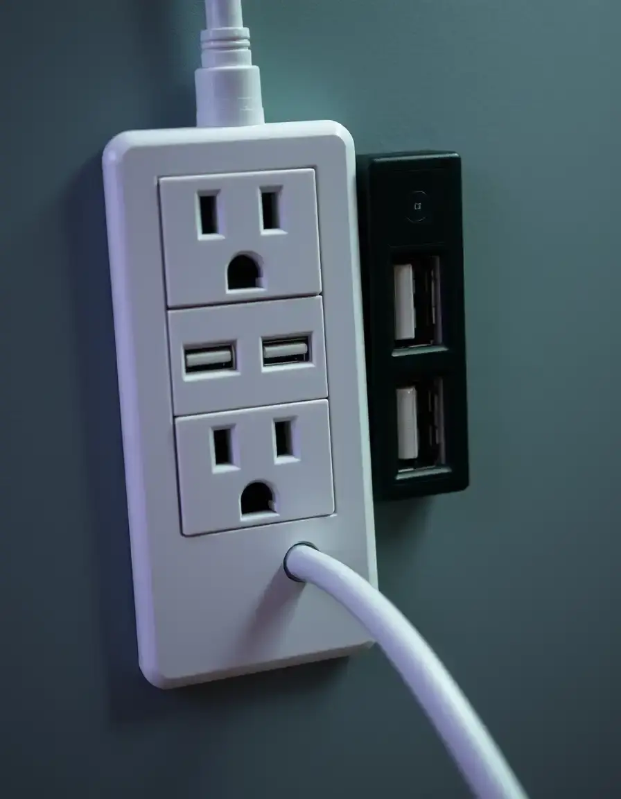 Multiprise discrète avec ports USB pour îlot de cuisine