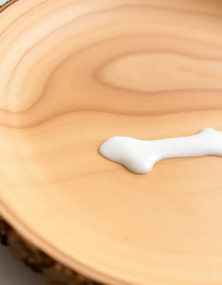 Assiette en bois avec glaçage blanc