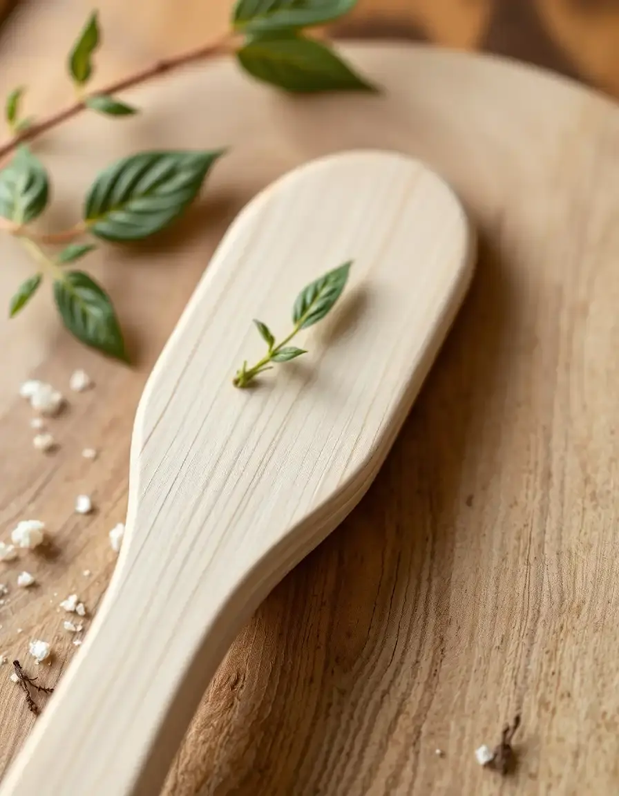 Spatule en bois blanc naturelle