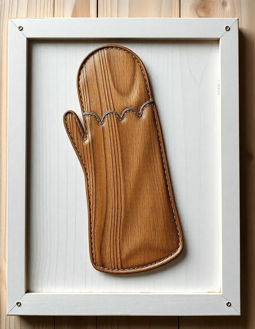 Gant de cuisine imprimé bois blanc