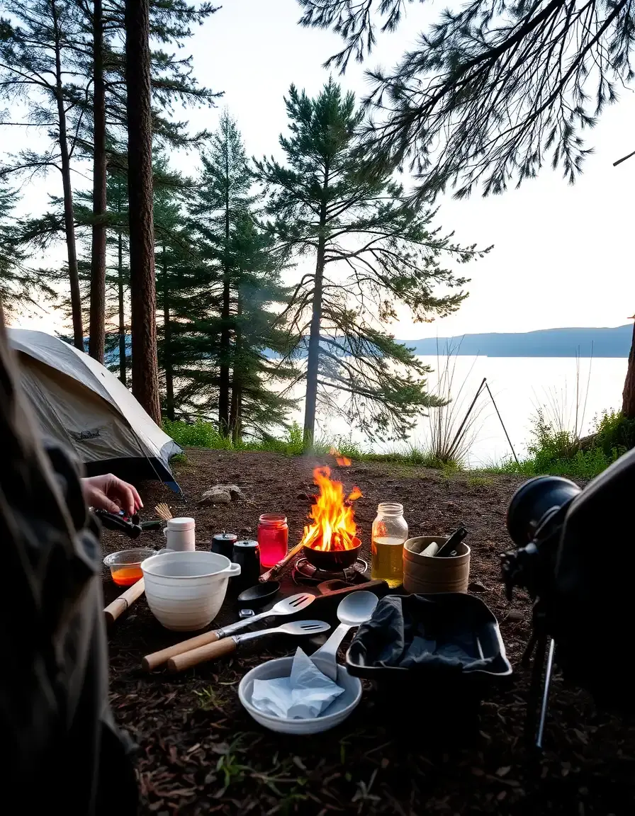 Kit d'ustensiles de cuisine pour camping et extérieur